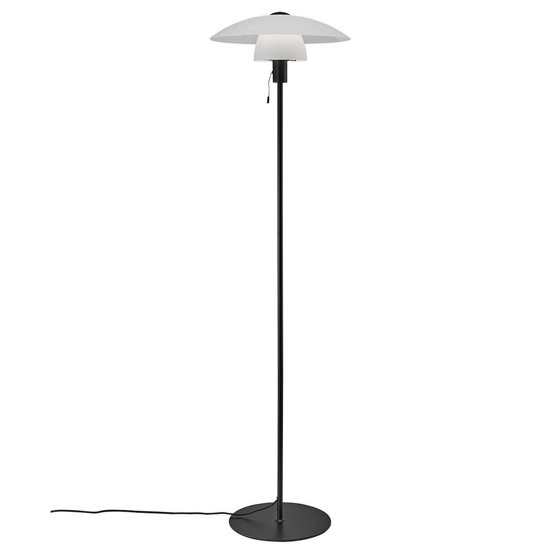 Verona Stehlampe Leselampe Ø 40 cm Opalweiß / Schwarz