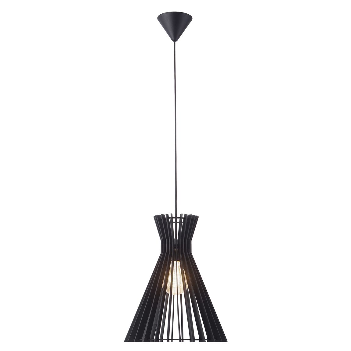 Groa Pendellampe Hängelampe Ø 34 cm Schwarz/Holz
