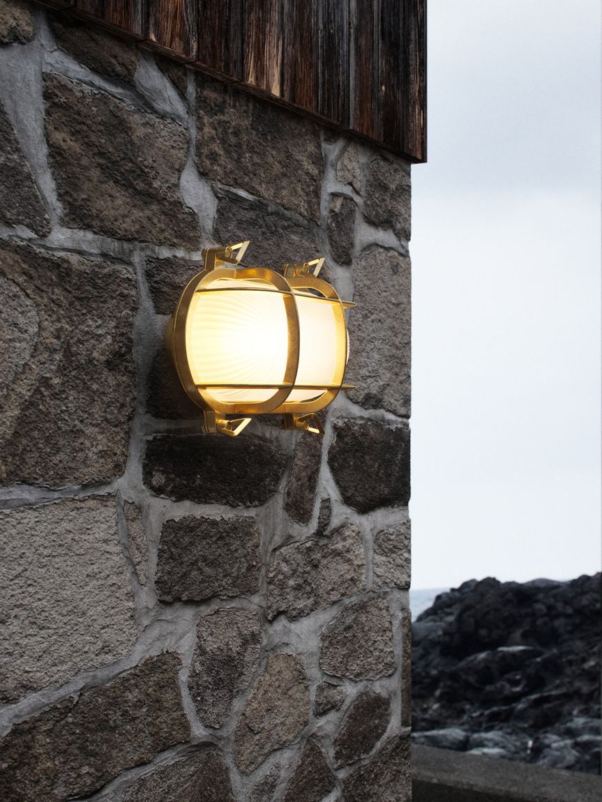 Helford Wandlampe Outdoor Messing