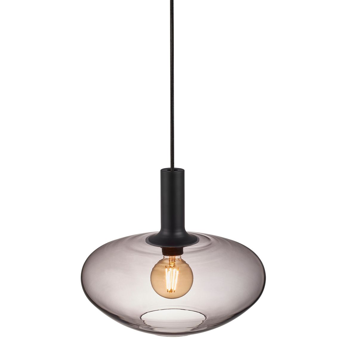 Alton Pendellampe Hängelampe Ø 35 cm Glas Grau