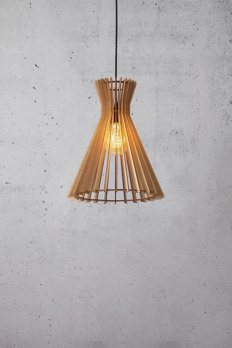 Groa Pendellampe Hängelampe Ø 34 cm Natur/Holz