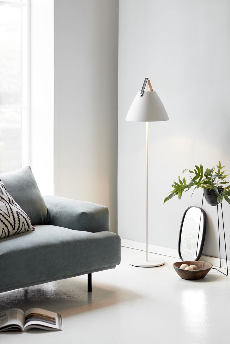 Strap Stehlampe Ø 36 cm Leselampe Weiß