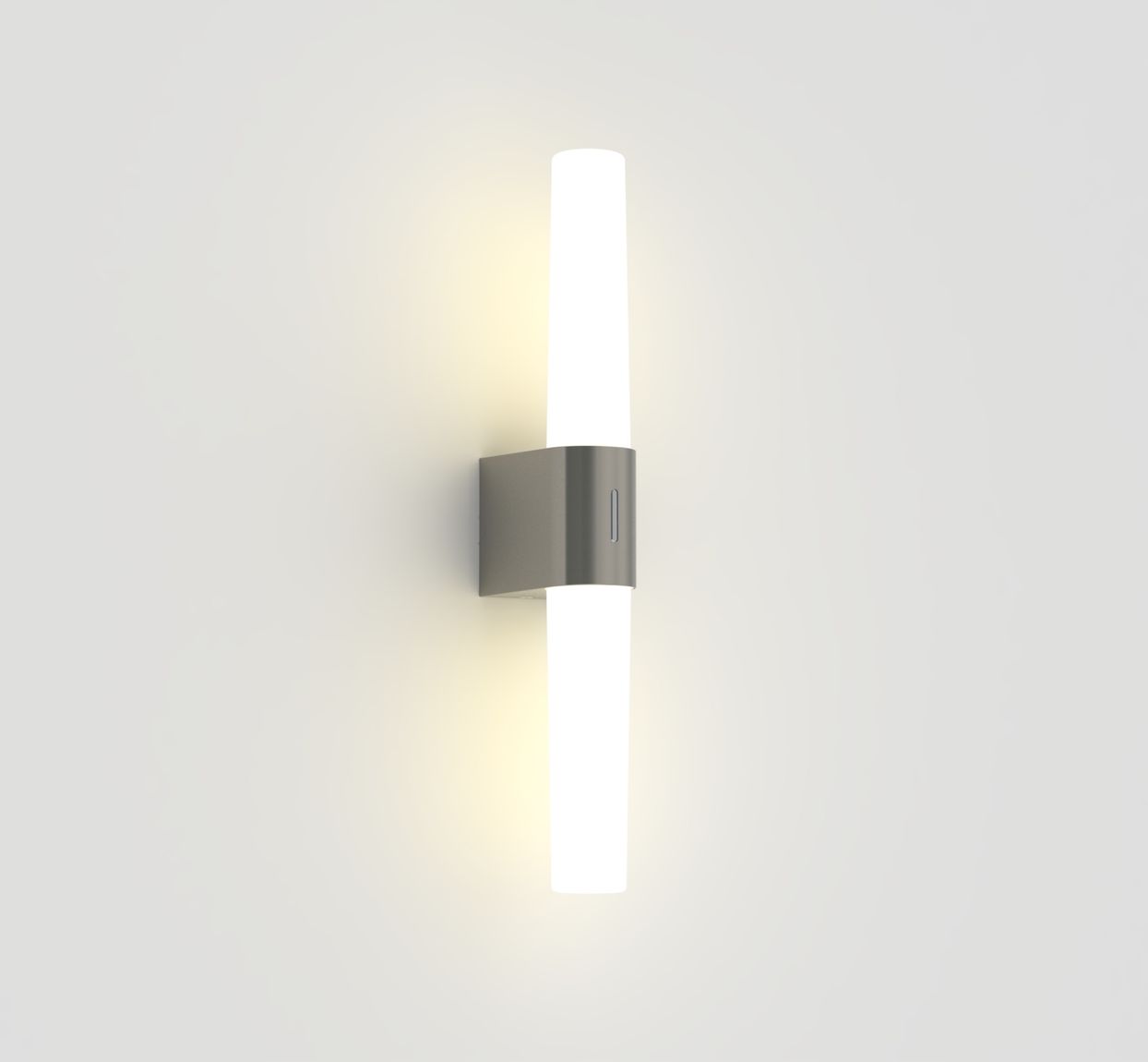 Helva Double Wandlampe mit Moodmaker Dimmer Weiß / Silber