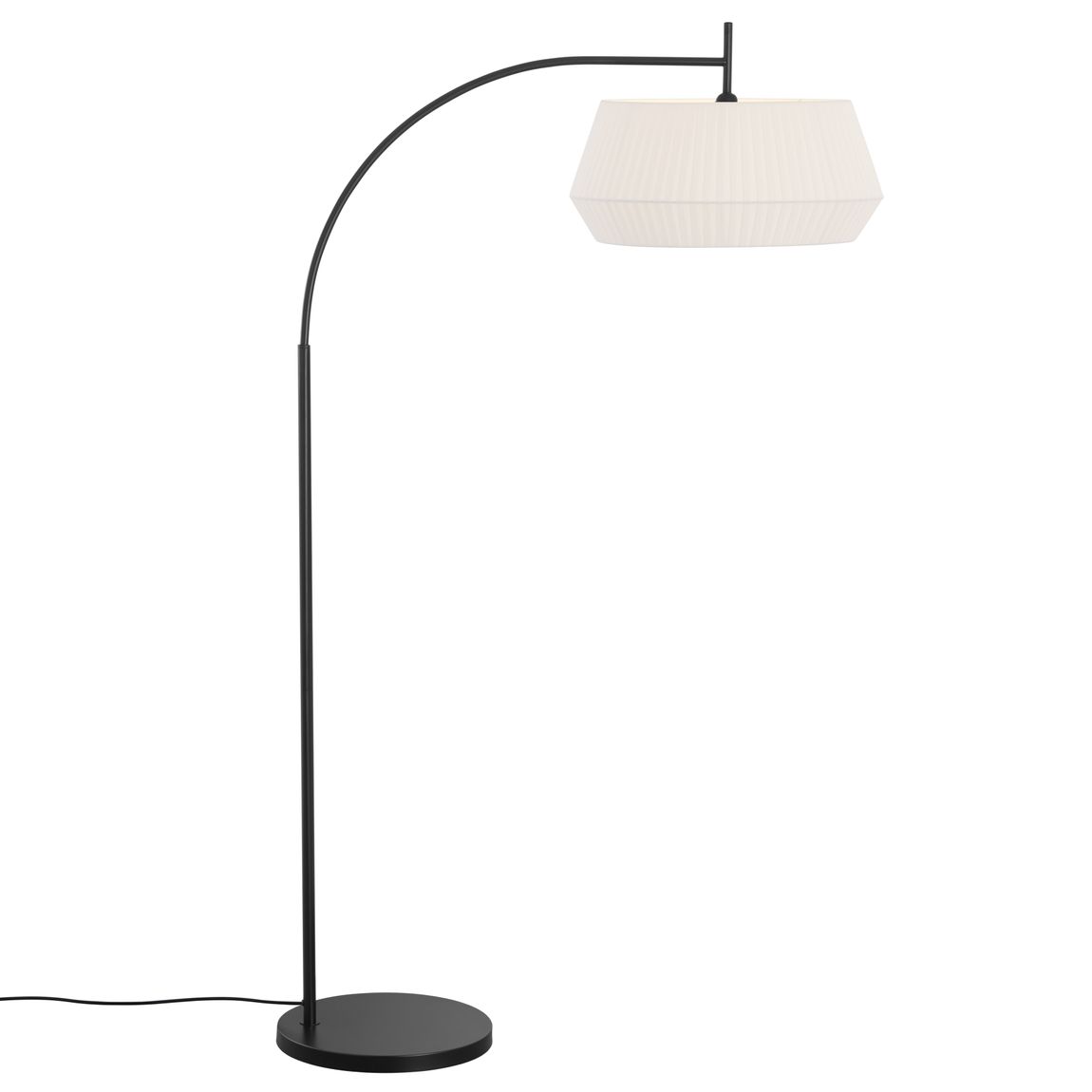 Dicte Stehlampe Leselampe Ø 53 cm Weiß / Schwarz