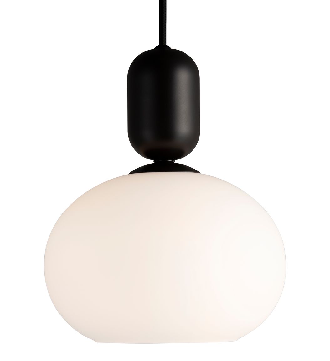 Notti Pendellampe Hängelampe Ø 20 cm Weiß / schwarz