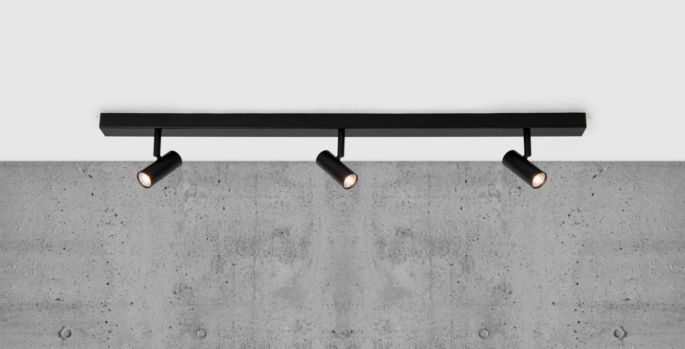 Omari Deckenlampe 78x12 cm mit Moodmaker Dimmer Schwarz