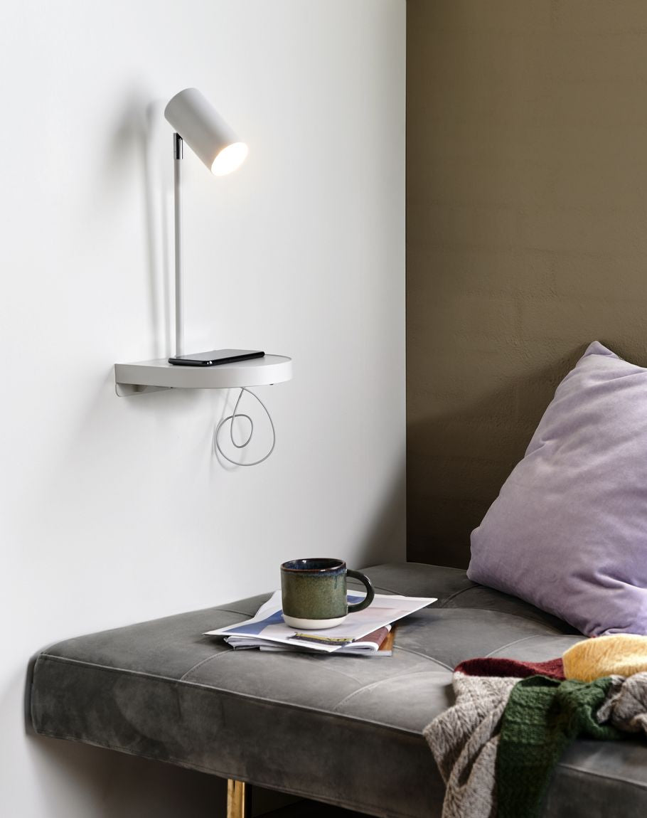 Cody Tischlampe Nachttischlampe Ø 6 cm Weiß