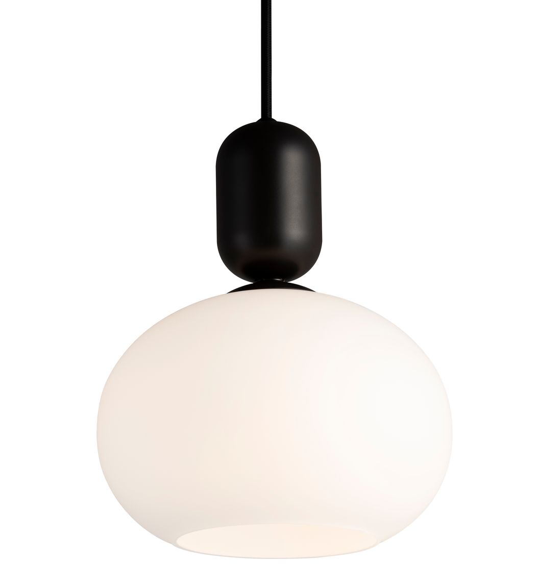 Notti Pendellampe Hängelampe Ø 20 cm Weiß / schwarz