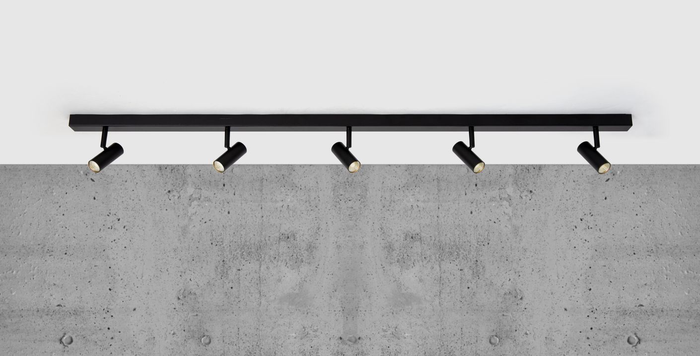 Omari Deckenlampe 118x12 cm mit Moodmaker Dimmer Schwarz