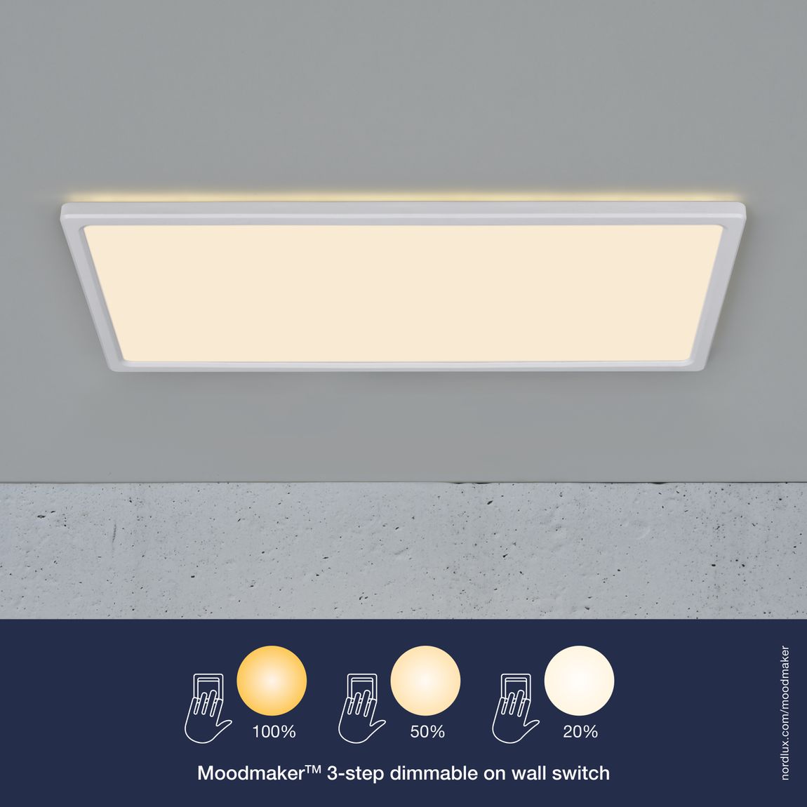 Harlow Deckenlampe 59,5 x 24,4 cm Eckig Weiß