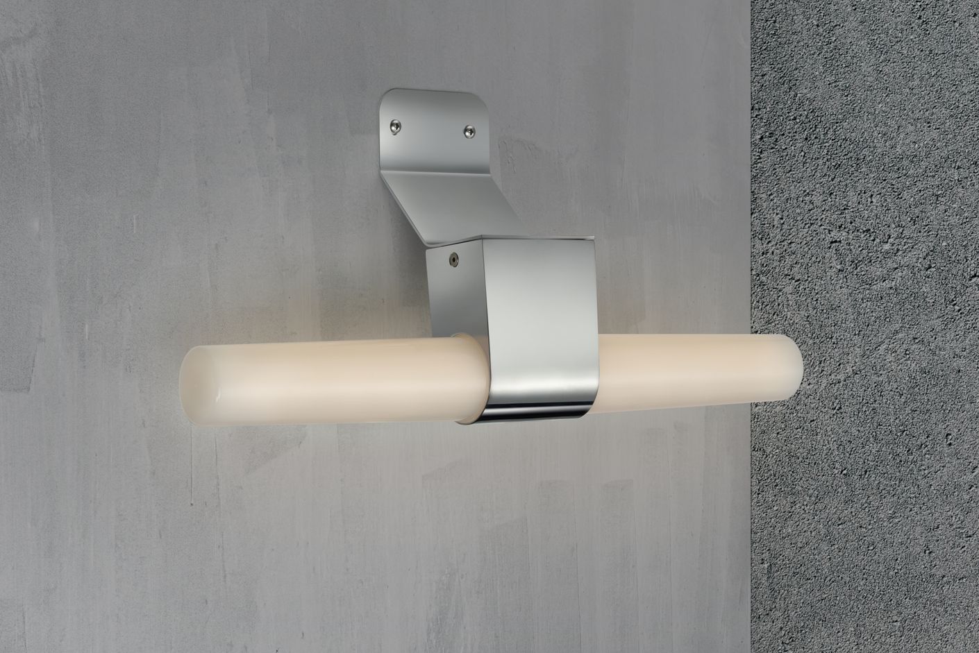 Helva Double Wandlampe mit Moodmaker Dimmer Weiß / Silber