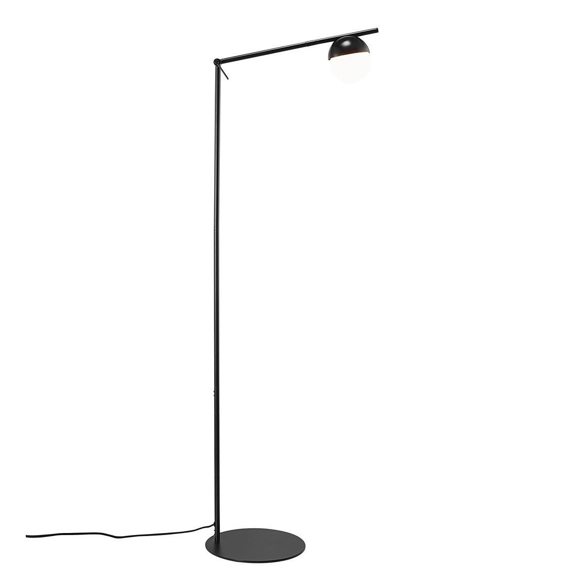 Contina Stehlampe Leselampe Ø 10 cm Opalweiß / Schwarz