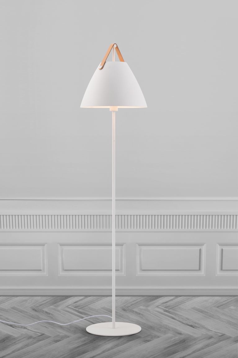 Strap Stehlampe Ø 36 cm Leselampe Weiß