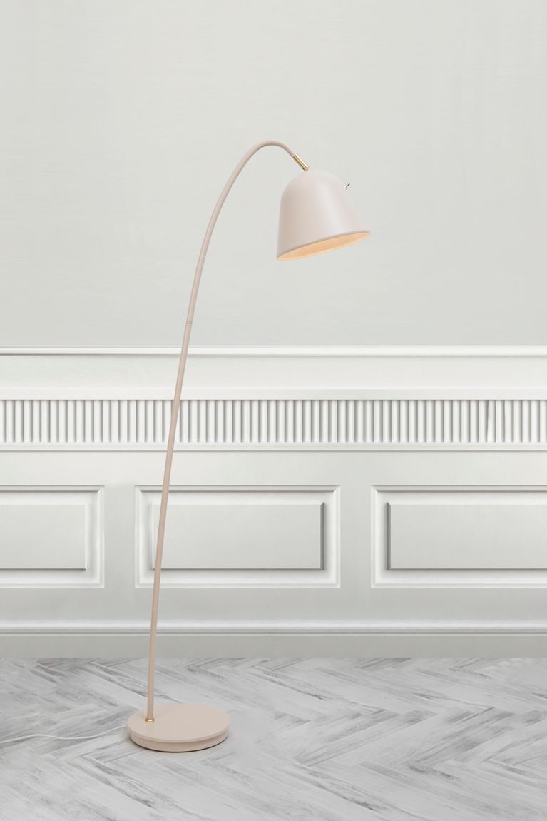 Fleur Stehlampe Leselampe Ø 23,4 cm Weiß / Beige