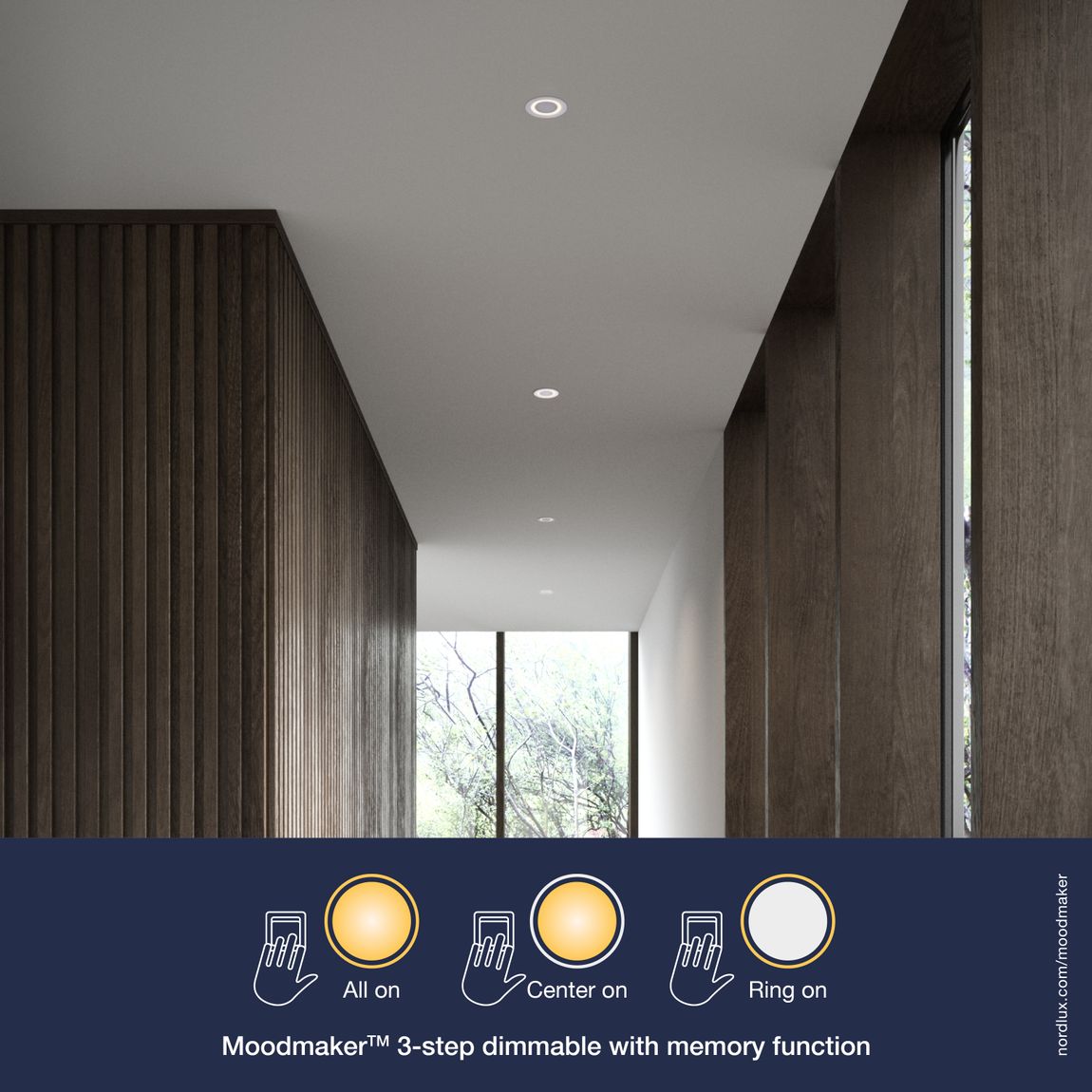 Clyde LED Einbaustrahler Ø 13 cm mit Moodmaker Dimmer Weiß
