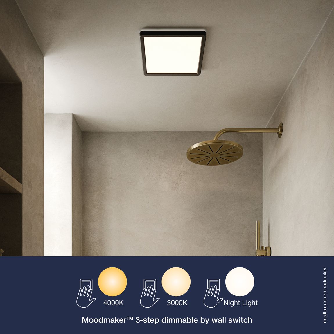 Oja Deckenlampe 30x30 cm Eckig Weiß/Schwarz