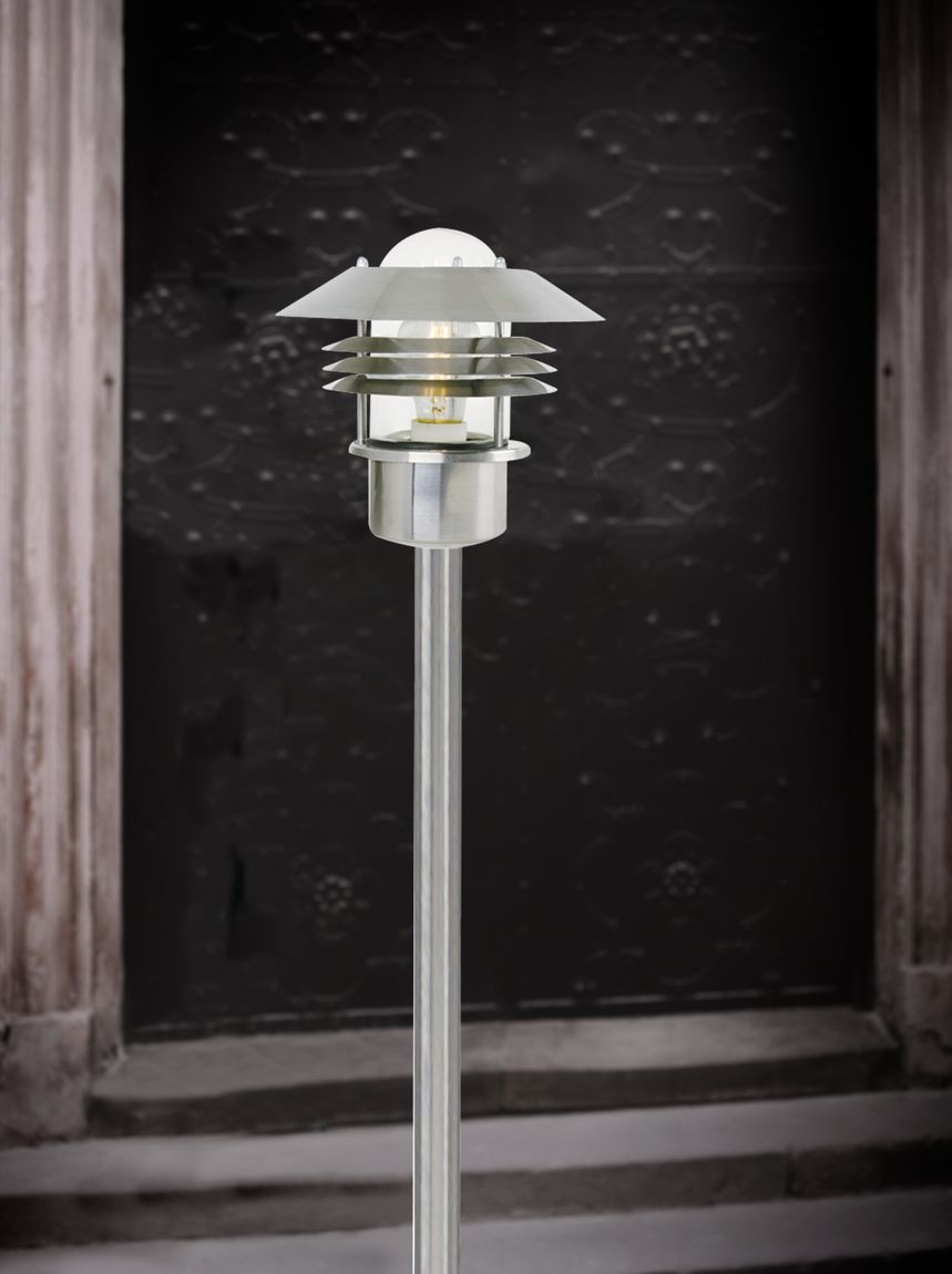 Vejers Standlampe E27 Edelstahl