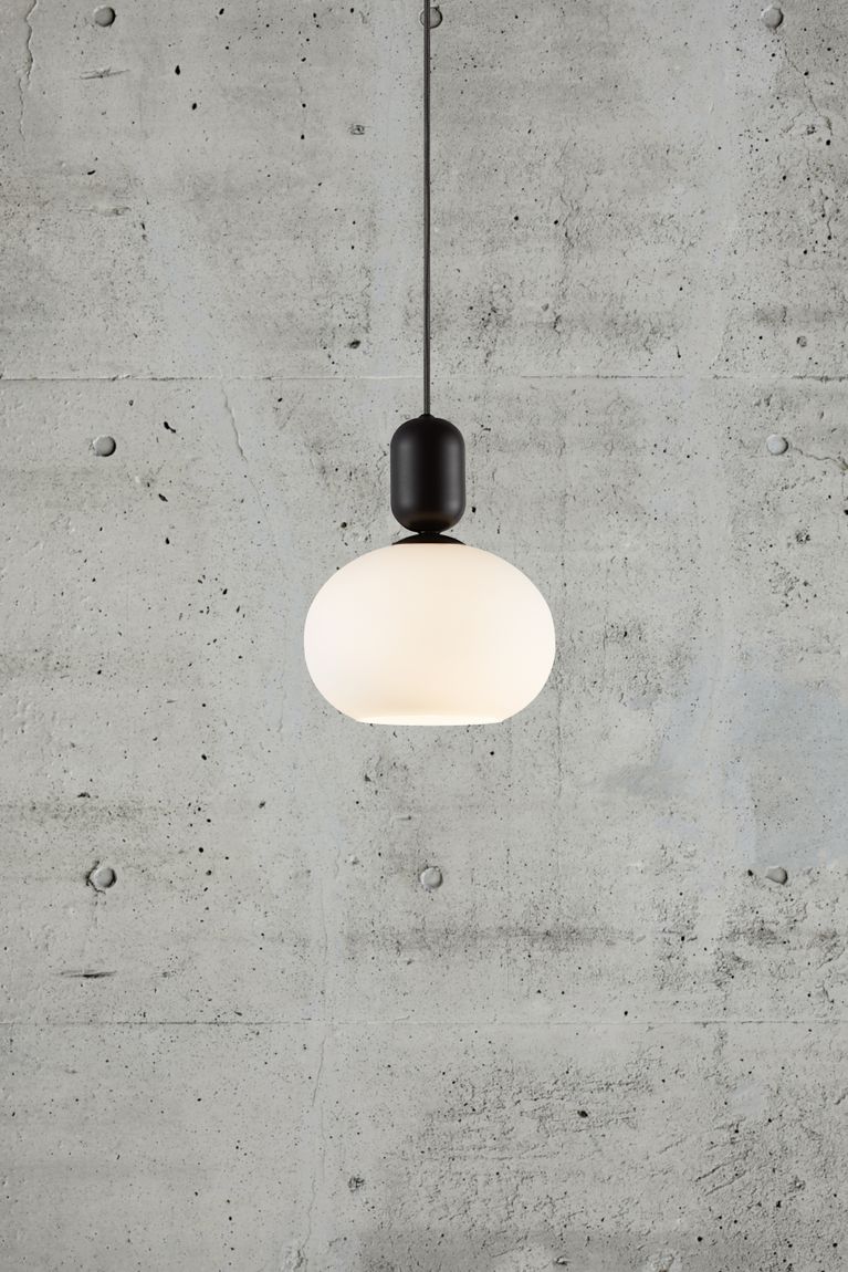 Notti Pendellampe Hängelampe Ø 20 cm Weiß / schwarz