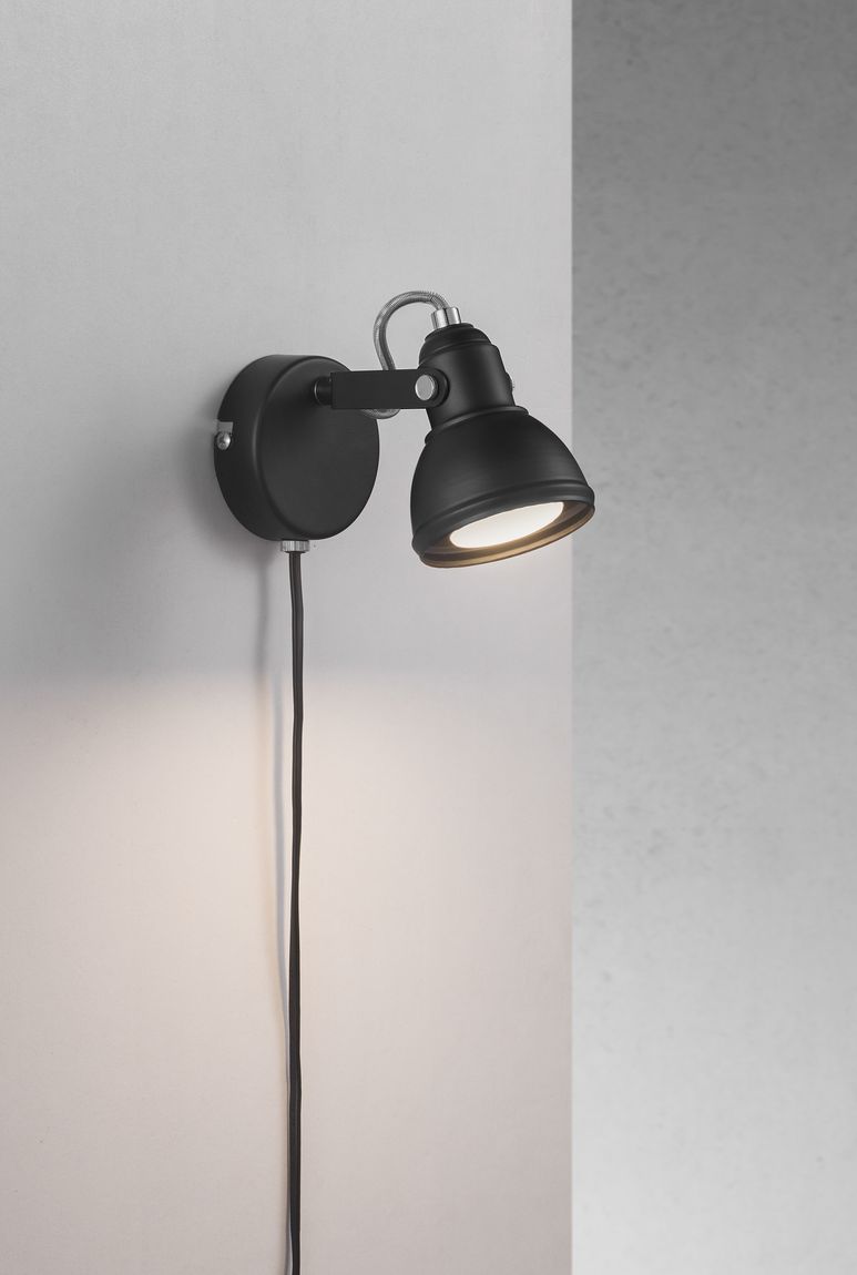 Aslak Wandlampe Badezimmer Schwarz