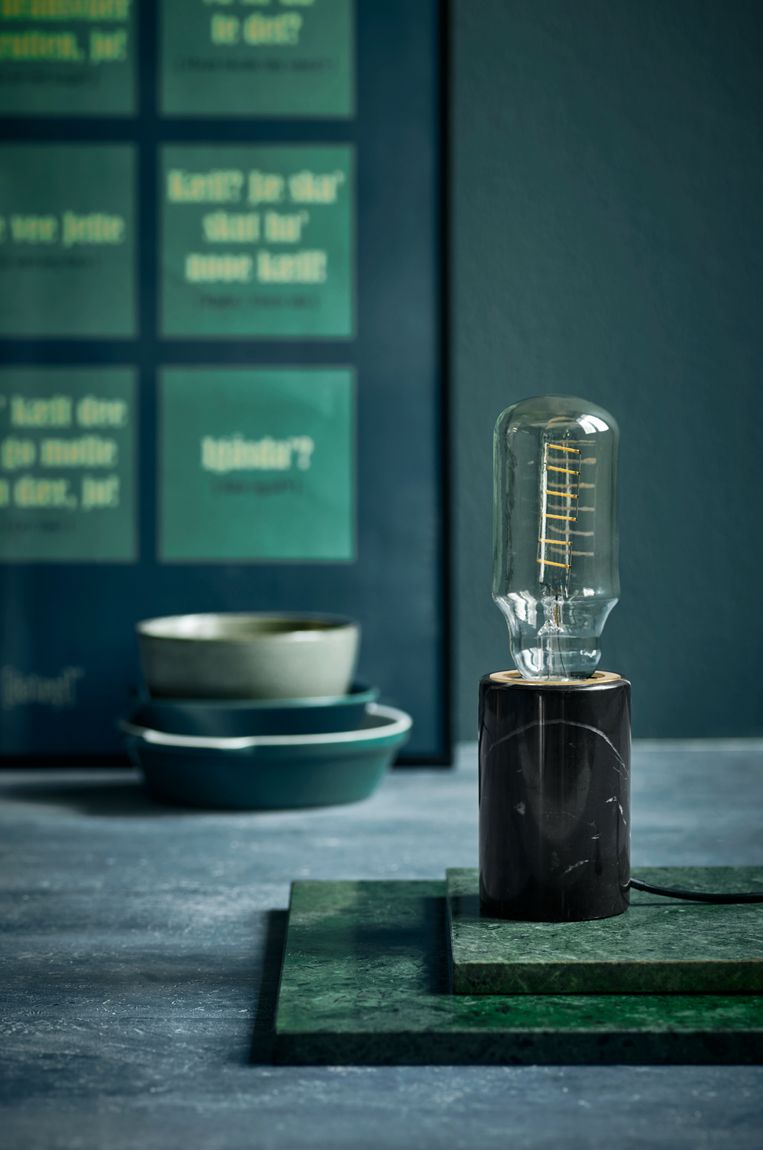 Siv Tischlampe Designerlampe Ø 6 cm Schwarz Marmor