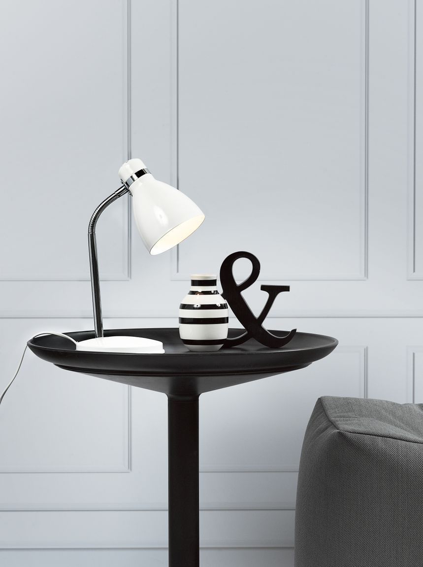 Cyclone Tischlampe Nachttischlampe Ø 11 cm Weiß