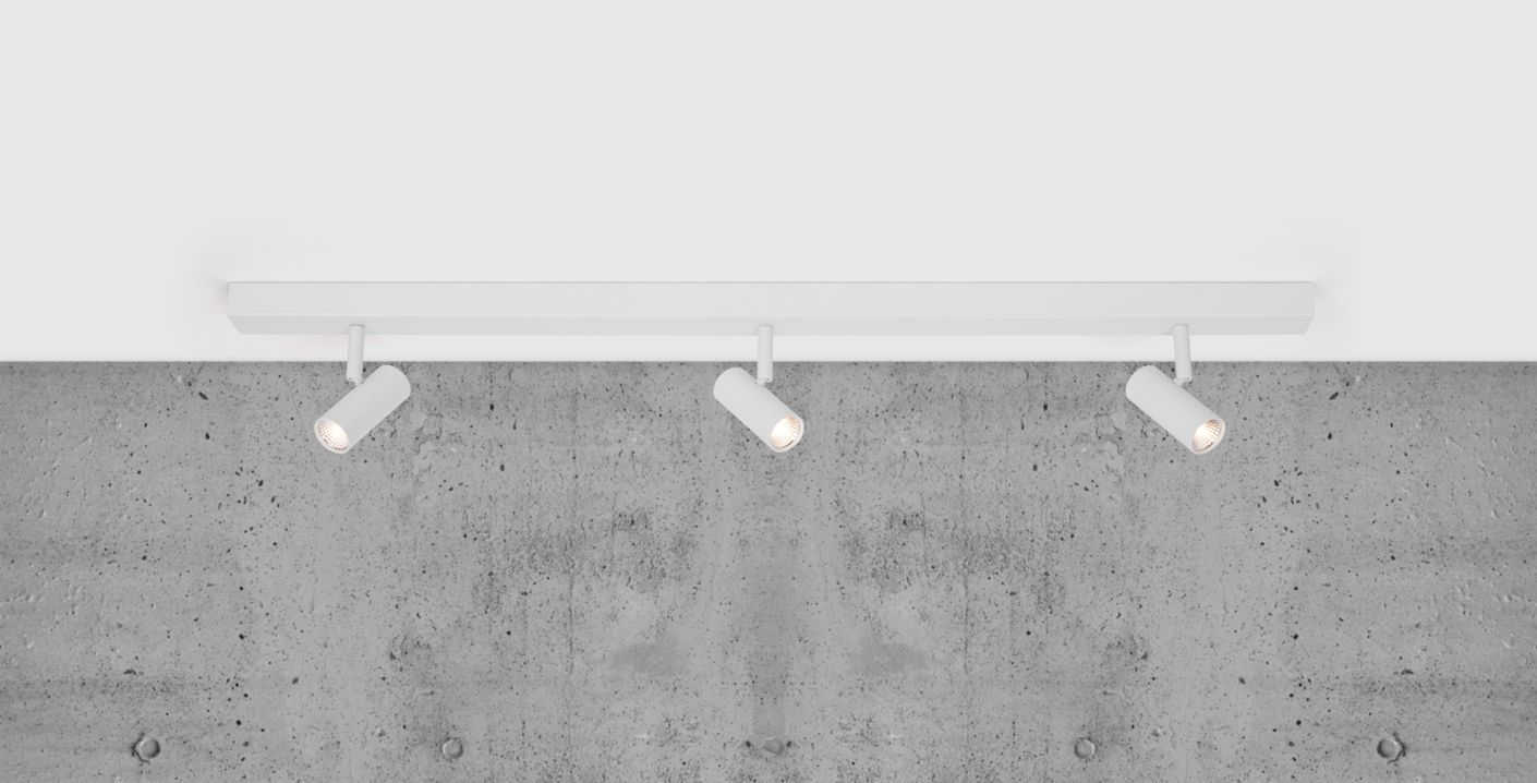 Omari Deckenlampe 3-Spots 78x12 cm mit Moodmaker Dimmer Weiß