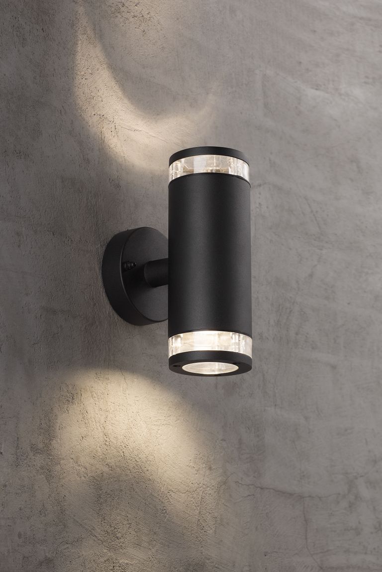 Birk Wandlampe Ø 10 cm Outdoor Schwarz
