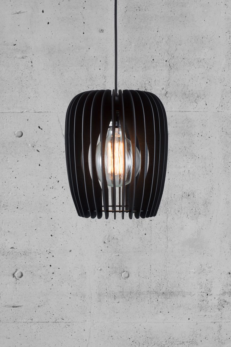 Tribeca Pendellampe Hängelampe Ø 24 cm Schwarz/Holz