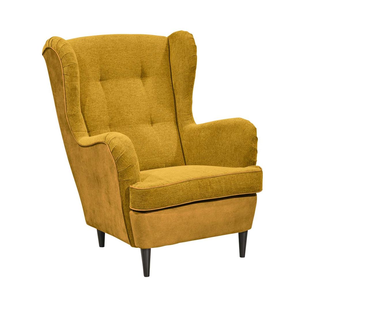 Oskar Sessel mit Hocker 2-farbig Gelb