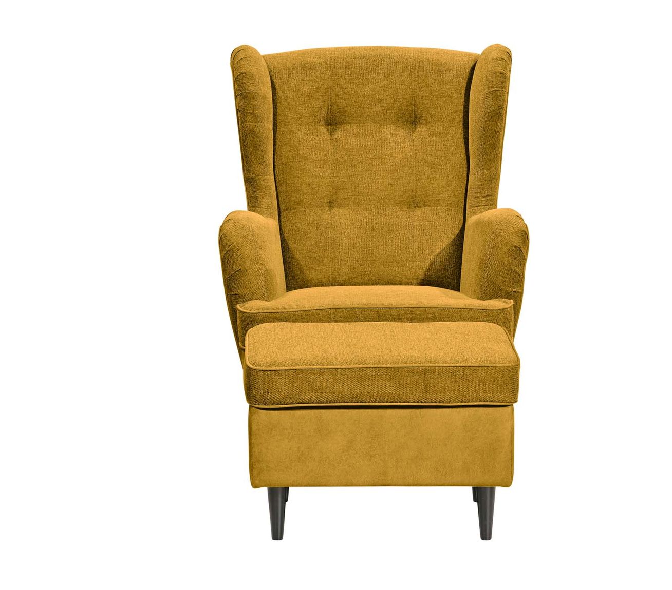 Oskar Sessel mit Hocker 2-farbig Gelb