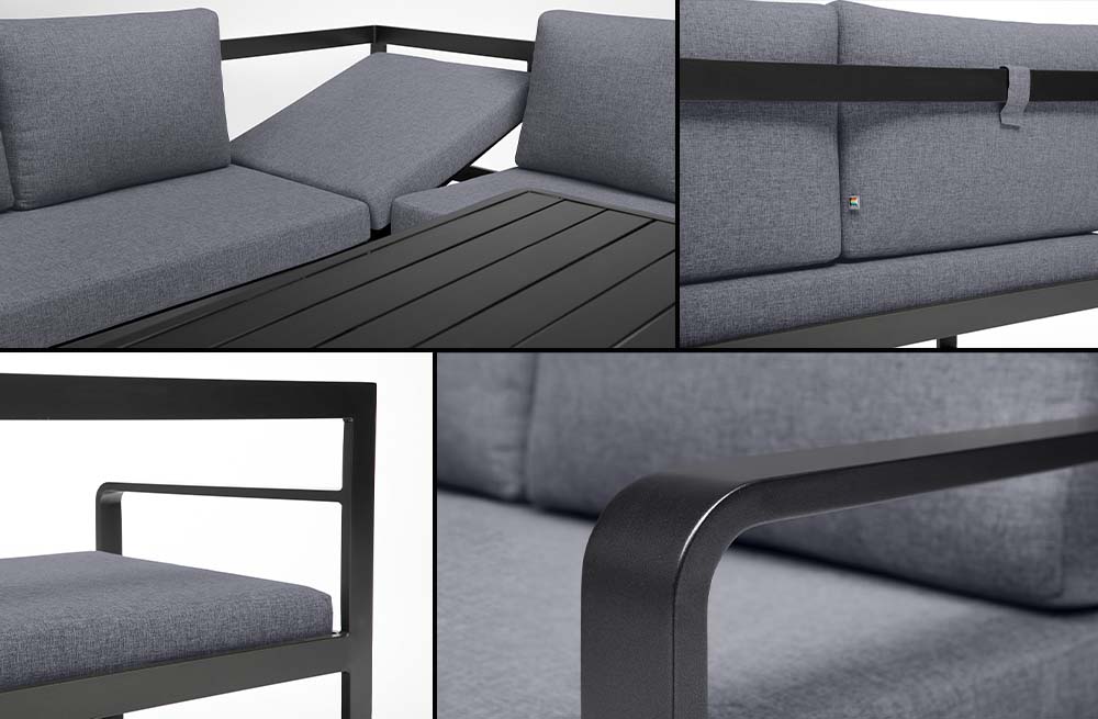 Kettler Gartenlounge 230x200 cm Essgruppe Anthrazit / Grau