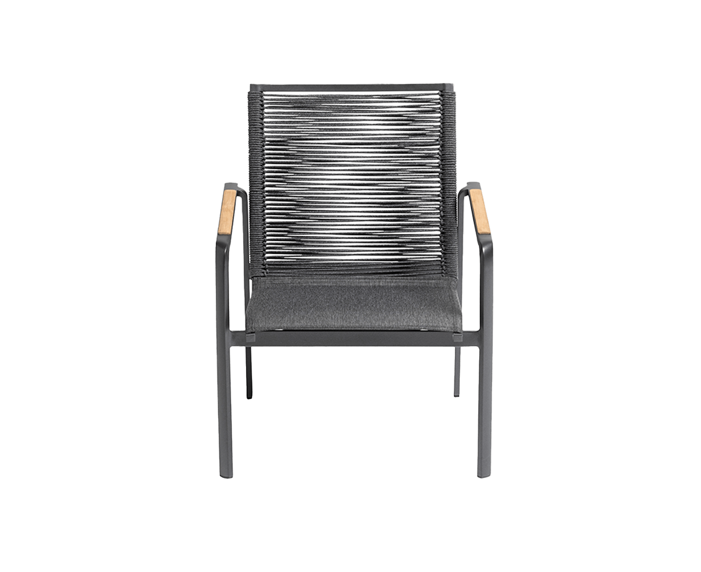 Kettler Dinning Diamond Loungesessel Rope Anthrazit-Teak / Anthrazit