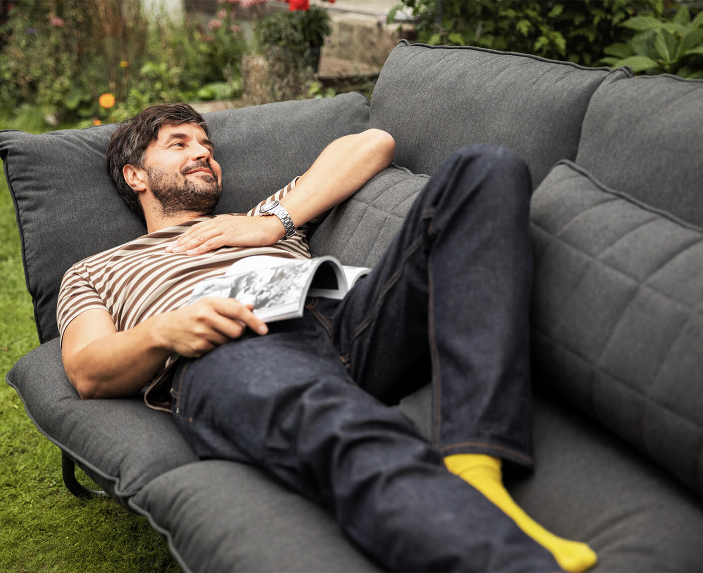 Kettler Gentle Gartenlounge Ecklounge Outdoorsofa Sunbrella / Anthrazit