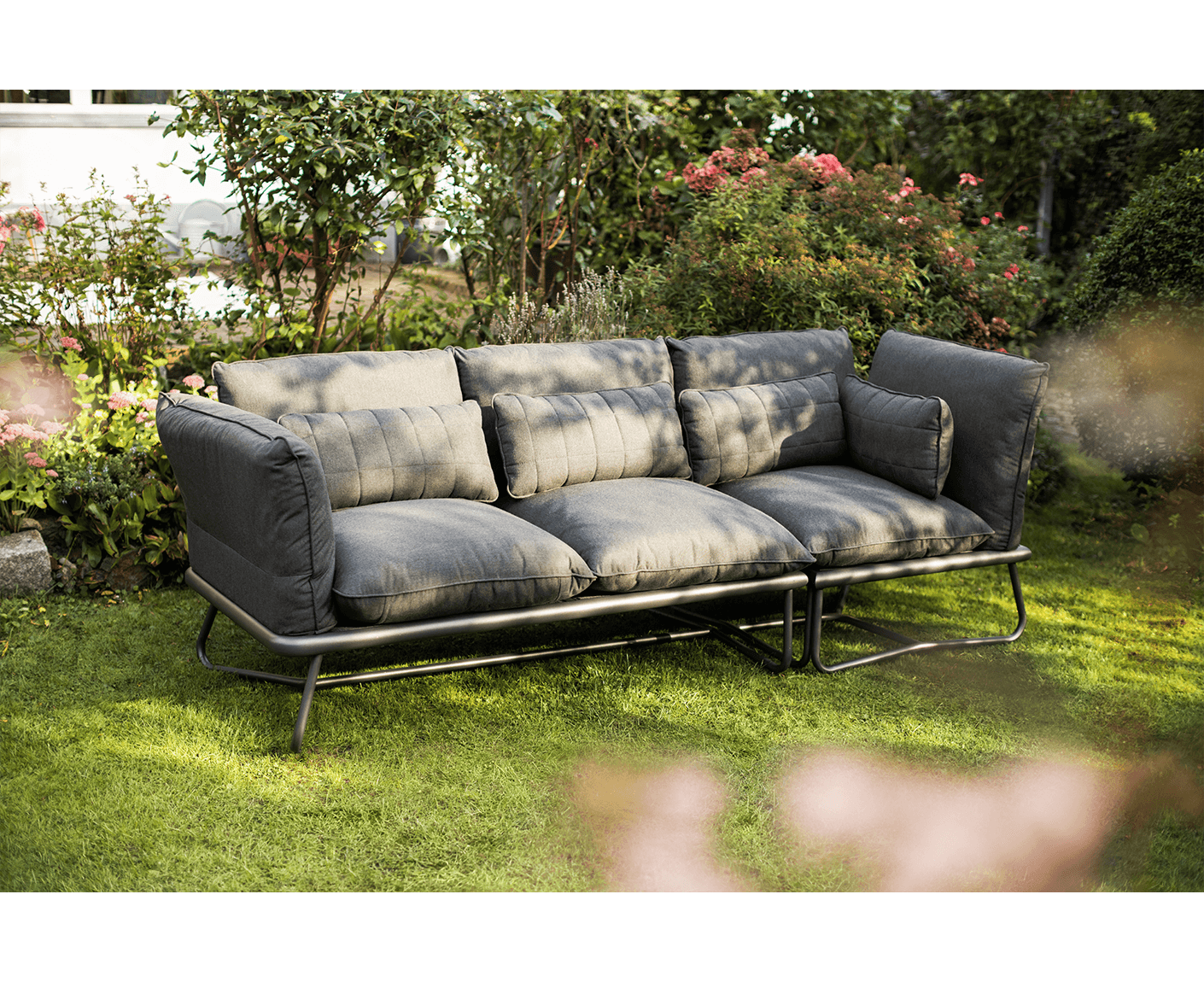 Kettler Gentle Lounge Endteil Links Anthrazit / Sunbrella