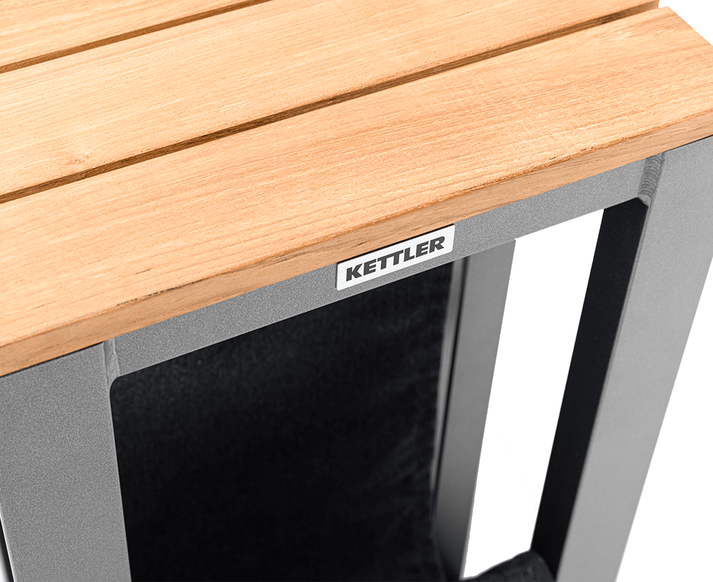 Kettler Ocean Skid Beistelltisch 30 x 30 cm Anthrazit / Teak