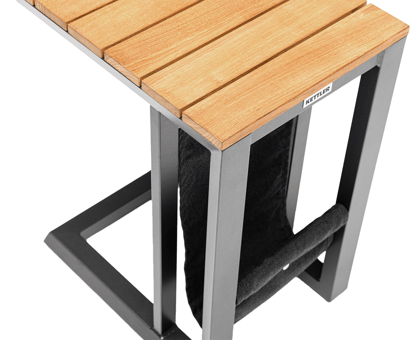 Kettler Ocean Skid Beistelltisch 30 x 30 cm Anthrazit / Teak