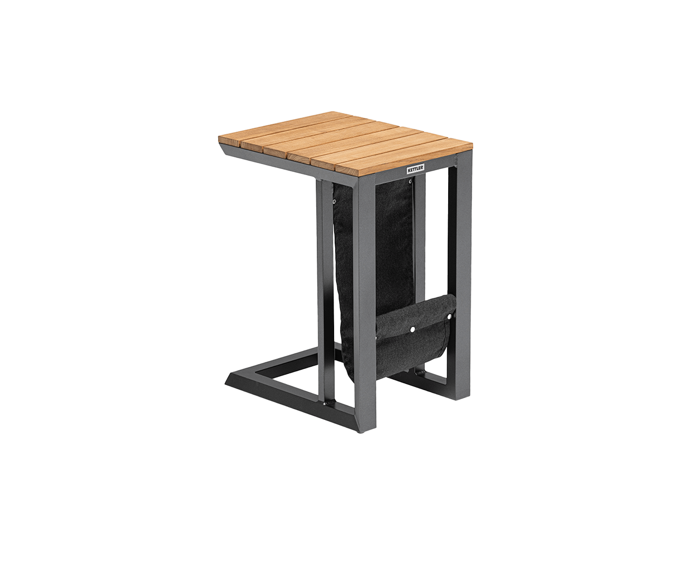 Kettler Ocean Skid Beistelltisch 30 x 30 cm Anthrazit / Teak