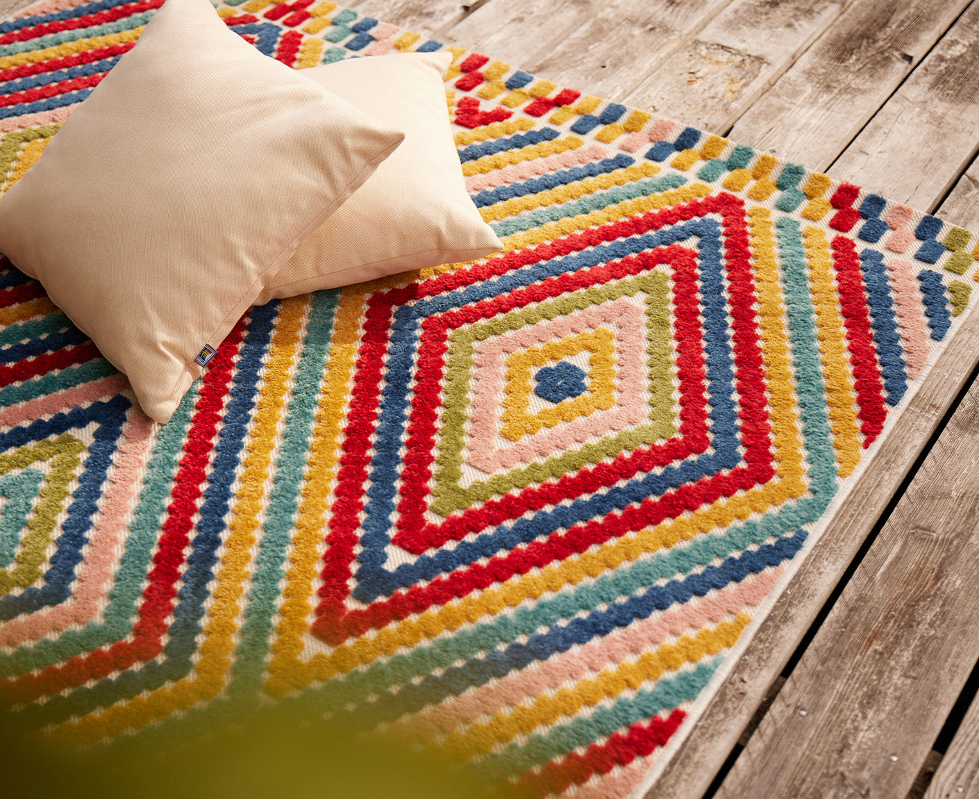 Kettler Shape Outdoorteppich 160x230 cm, Beige / Bunt