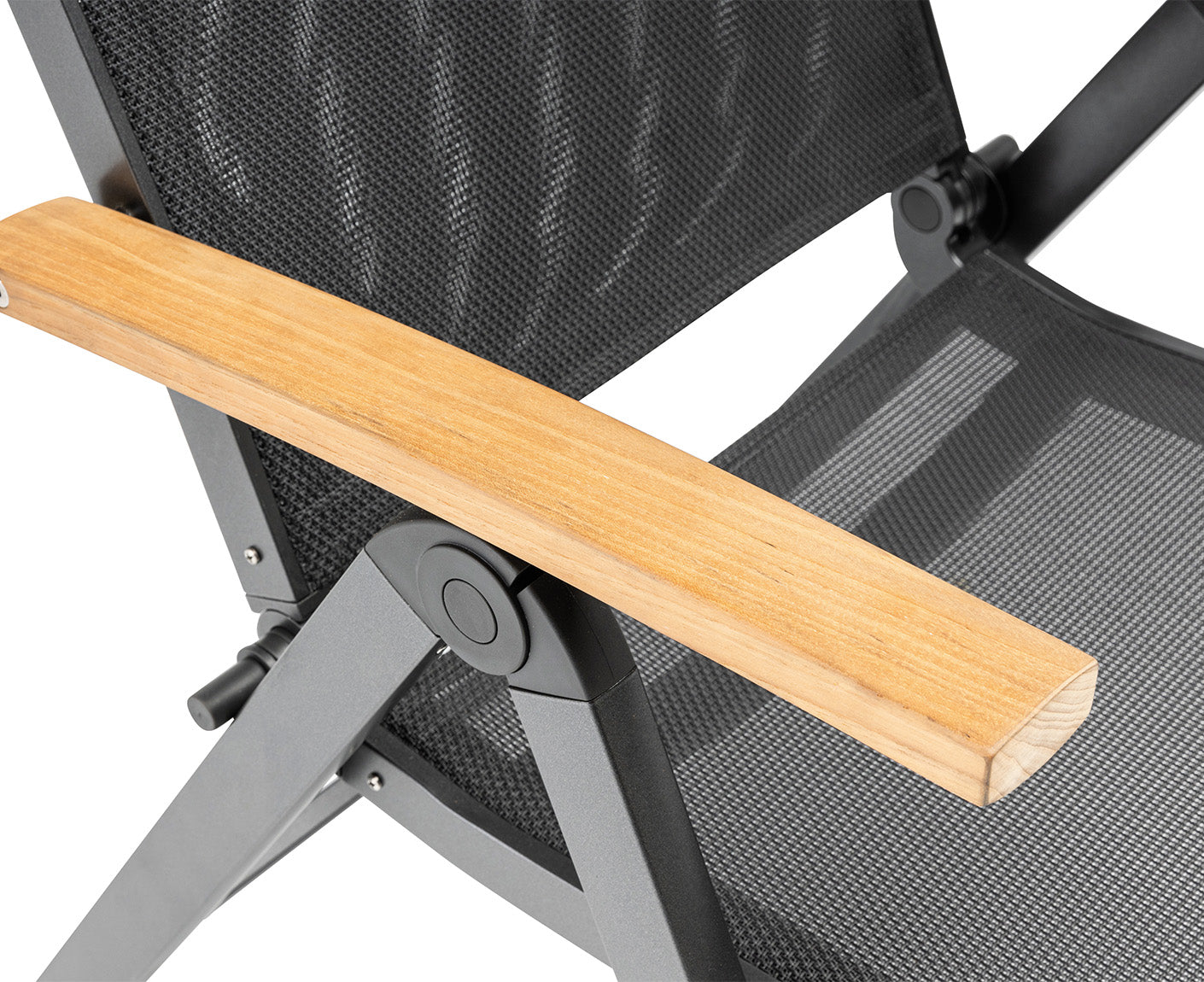 Sleek Multipositionssessel Anthrazit / Teak