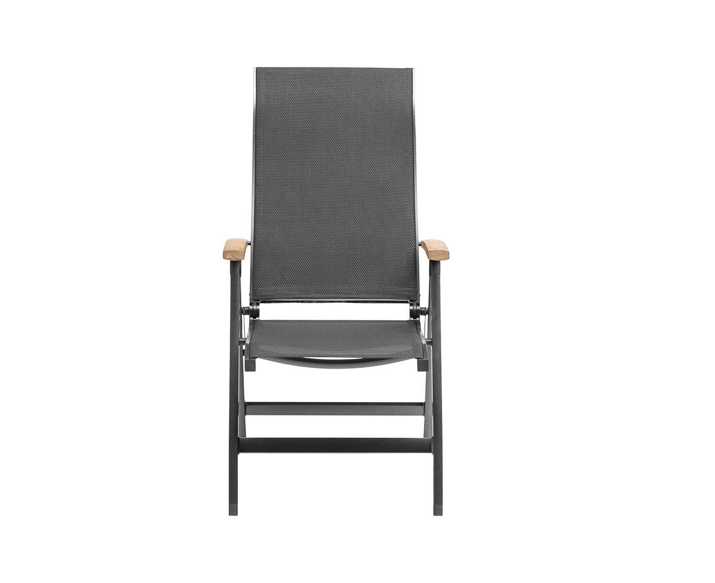 Sleek Multipositionssessel Anthrazit / Teak