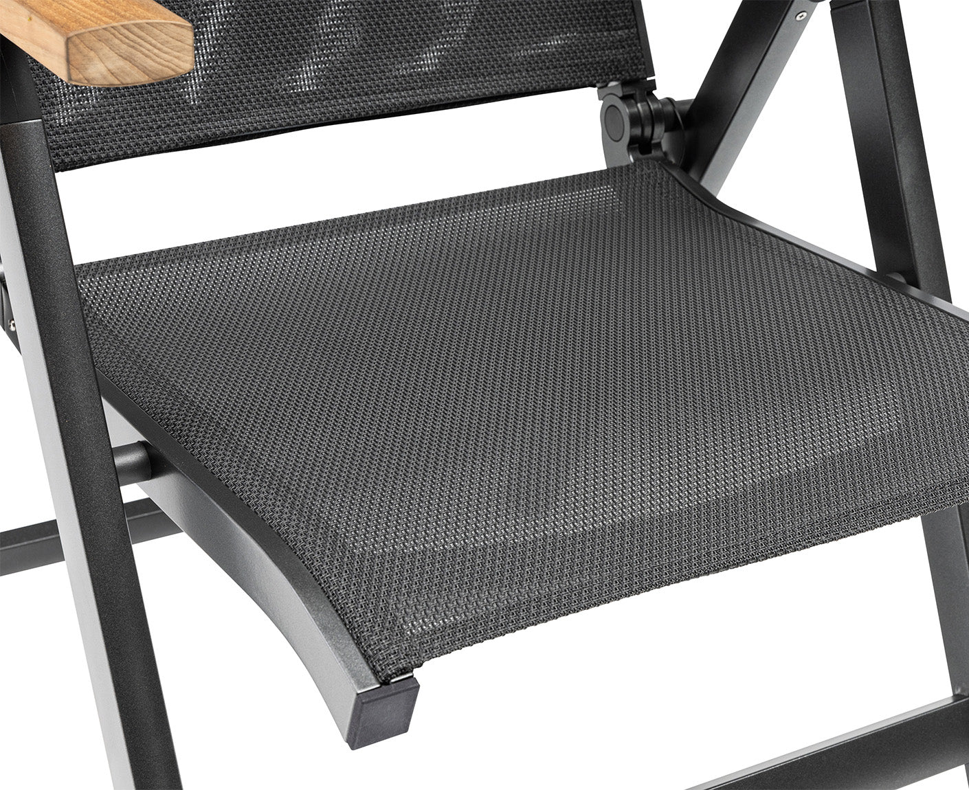 Sleek Multipositionssessel Anthrazit / Teak