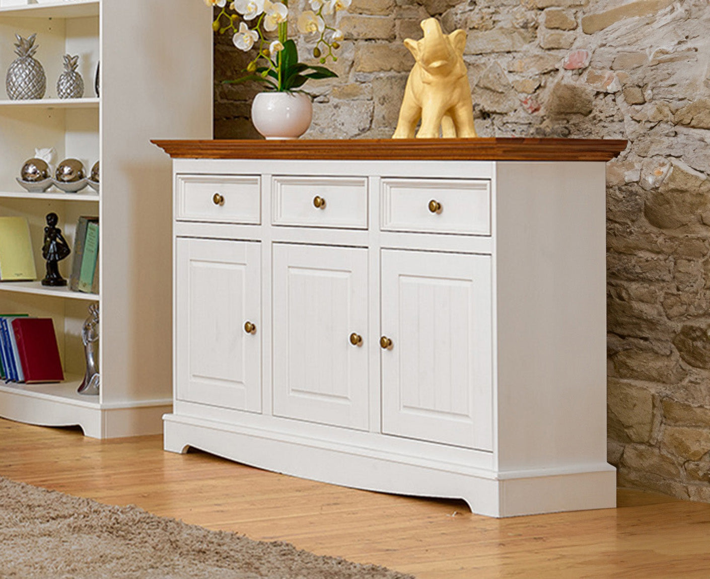 Belluno Elegante Sideboard 130x85 cm Massivholz