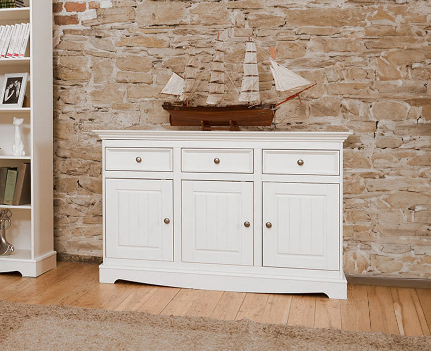 Belluno Elegante Sideboard 130x85 cm Massivholz