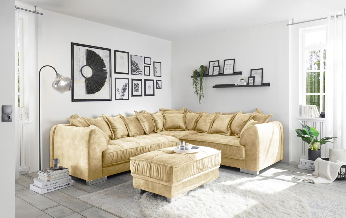 Pascha Ecksofa 291 x 259 cm L-förmig Beige