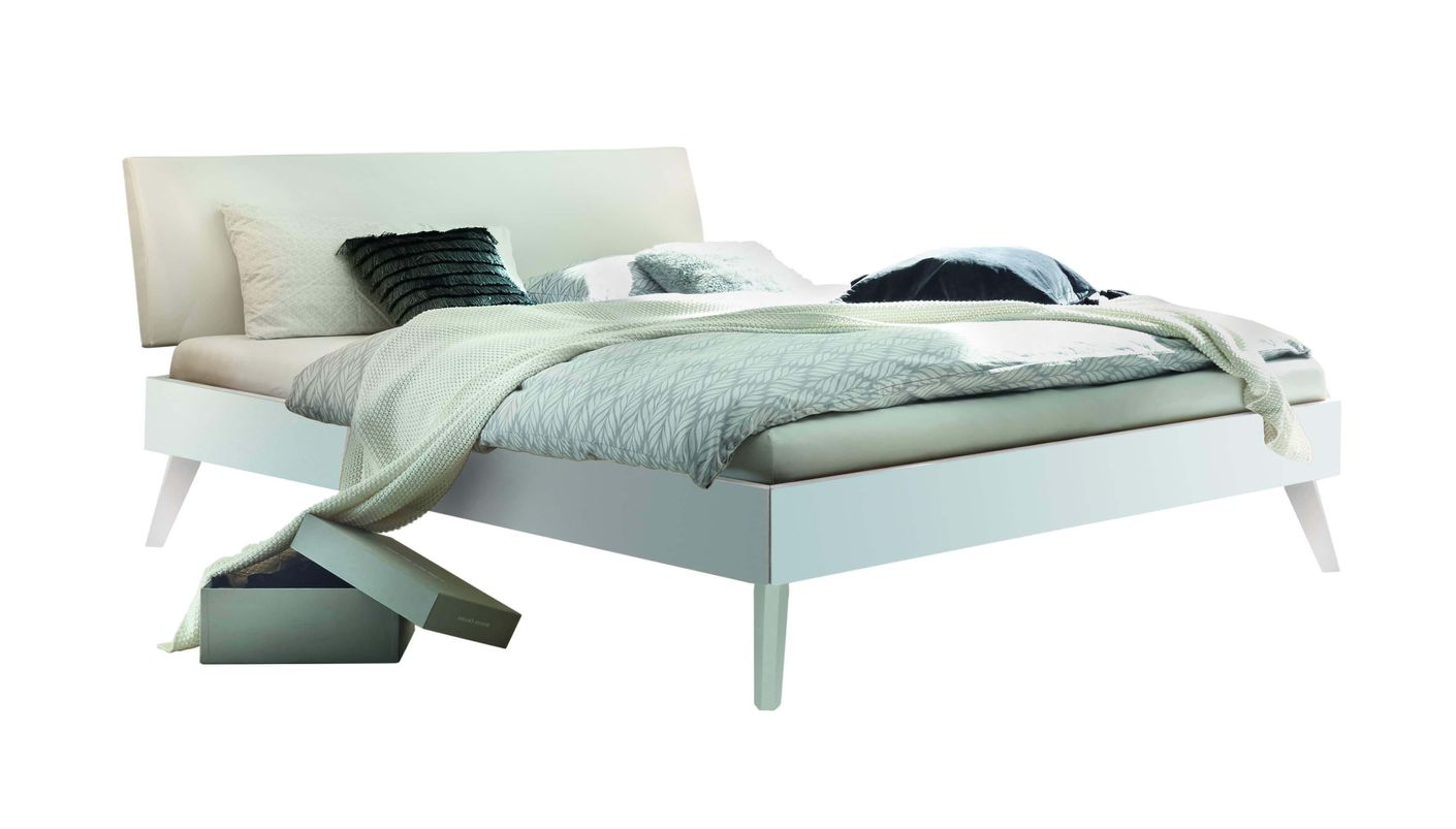 Pesaro Bettgestell, 90-200 cm wählbar, Weiß lackiert