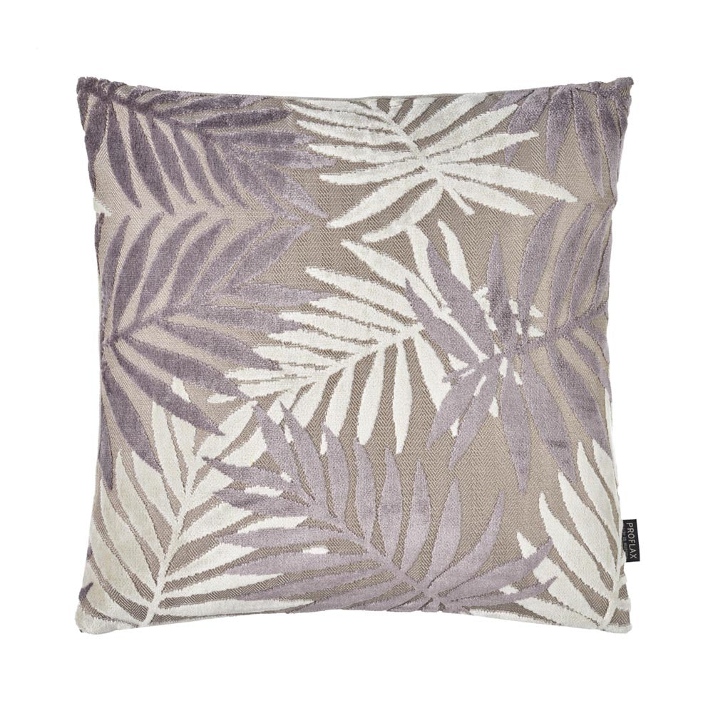 Adenau Kissenbezug, gewebter Jacquard mit Chenille Blattmotiv, Viola (Lila)