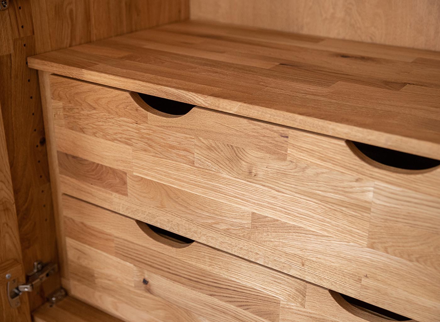 Ravello Schubladen-Modul für Kleiderschrank Schmal Massivholz Eiche, geölt