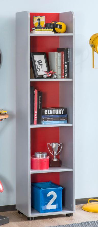 Cilek RACECUP Bücherregal Regal Standregal Kinderregal Rot / Grau