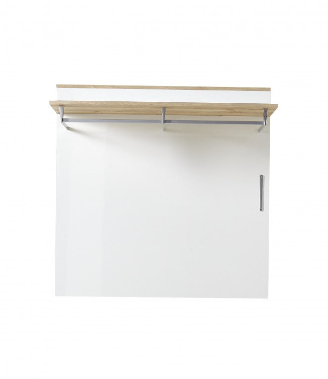 RENO Garderobenpaneel Paneel Wandgarderobe Wandpaneel Weiß/Buche