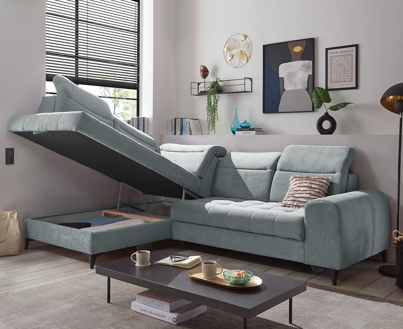 Rockdale Ecksofa 282 x 200 cm, mit Bettkasten